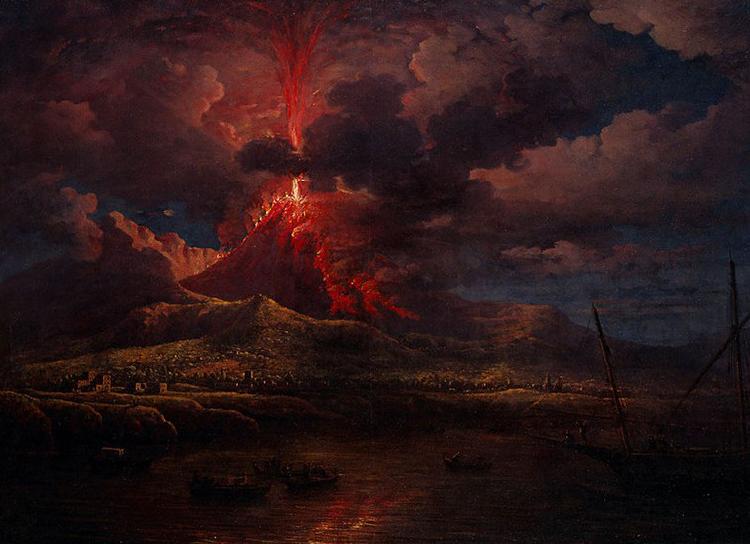 William Marlow Vesuvius erupting at Night oil painting image
